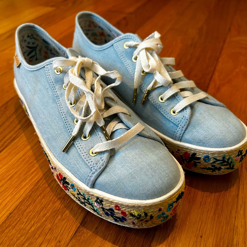 Keds Triple Kick Rifle Paper Co Embroidered Sneakers